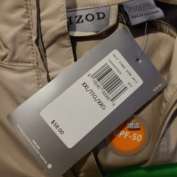 Izod Men's Golf Vest, Size: 2XL Color: Tan
